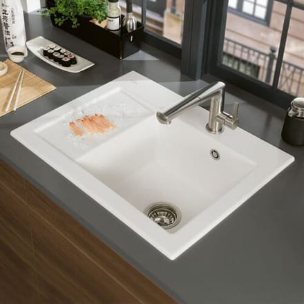 Villeroy & Boch Subway 45 Compact inset sink, drain with manual override, basin on the right 331301R1