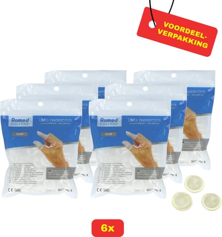 12x Romed Vingercondooms Latex S - 12x 100 stuks - Voordeelverpakking!