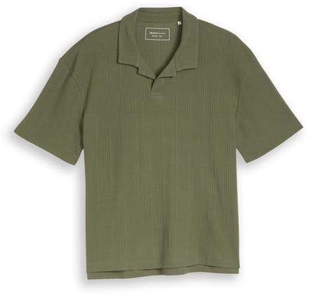 Tom Tailor Denim - Poloshirt met relaxte pasvorm en wafelstructuur - Maat M - Oak Leaf Green