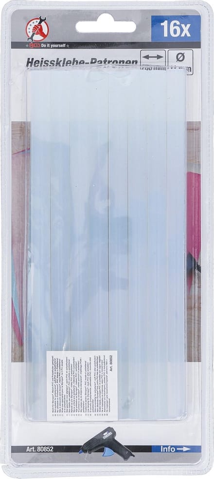 BGS Lijmpatronen transparant Ø 11 mm, 200 mm 16 delig