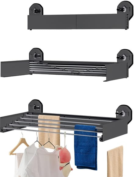 Dailygoods- Droogrek met zuignap - Inklapbaar - Wandmontage