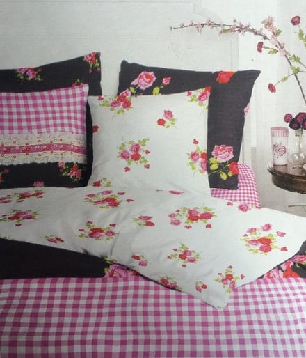 Bedpakket Flower - Katoen - Eenpersoons - 140x200/220 cm - Zwart