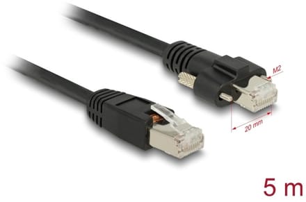 Delock GigE Camera Cable RJ45 plug to RJ45 plug with screws Cat.6 S/FTP 5 m
