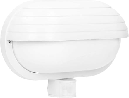 Witte Buitenlamp met IP44 Bewegingsmelder voor E27 Fitting