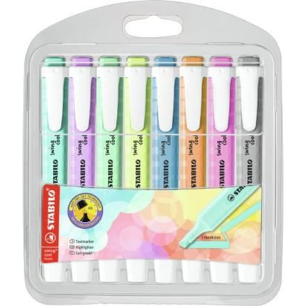 Markeerstift STABILO Swing cool 275/8 pastel assorti etui à 8 stuks