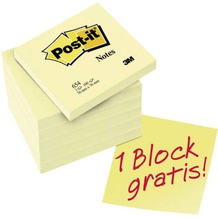 Post-it Plaknotitie 7100199885 76 mm x 76 mm Geel 600 vellen