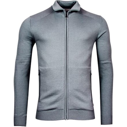 Thomas Maine Vest Cardigan Zip Single Structure Knit Merino Blend Grijsblauw / male