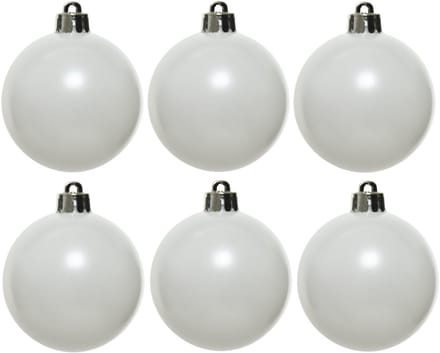Snowflake - Kerstballen onbreekbaar - mat - 80mm box - 6 stuks
