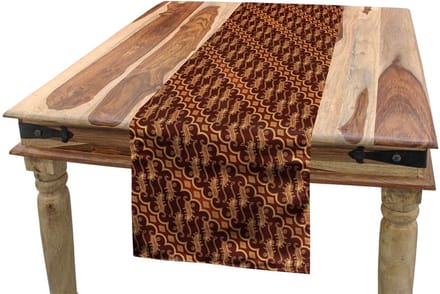 ABAKUHAUS Bruine tafelloper Barong Parang – 40x180 cm – Polyester
