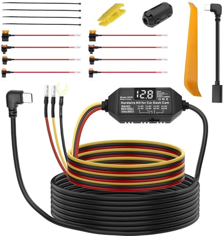 Dash Cam Hardwire Kit - Auto Camera Oplader - Constante Stroomvoorziening - Laagspanningsbeveiliging - 35 meter