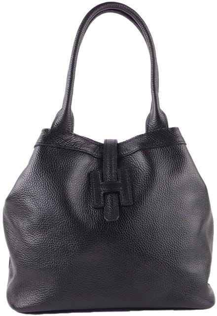 Giuliano lederen handtas Mirella - Made in Italy - Zwart