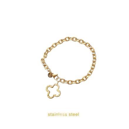 Go Dutch Label Armband (Sieraad) Clover Pendant Bracelet Goud