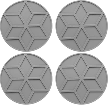 Siliconen onderzetters - hittebestendig - set van 4 - 10 cm