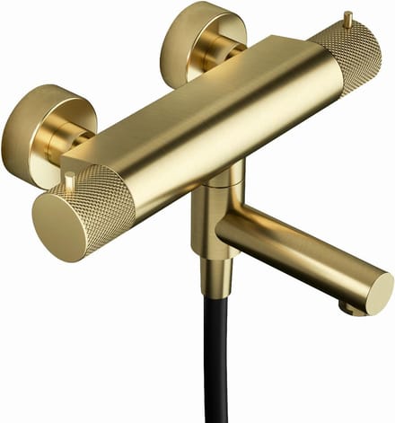 Hotbath Cobber X CX020 badthermostaat met draaibare uitloop geborsteld messing PVD