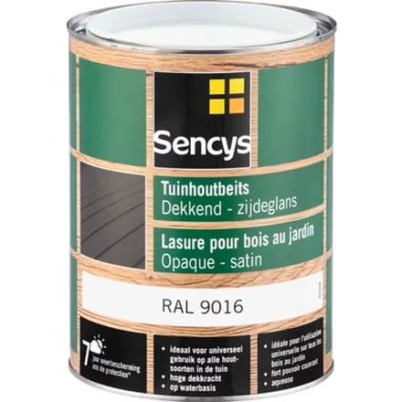 Sencys Tuinhoutbeits Dekkend Zijdeglans Ral9016 2,5l