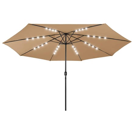 vidaXL - Parasol - met - LED-verlichting - 400 - cm - taupe