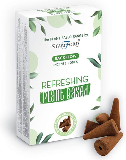 Backflow Wierook kegels - Refreshing - 12 Stuks - Plantaardig - Vegan - Plant Based - Incense Cones - Waterval Wierook