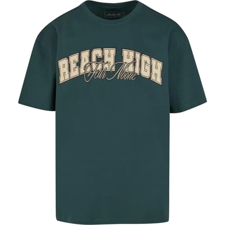 Mister Tee - Reach High Fear None Oversize Heren Tshirt - M - Donkergroen