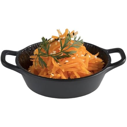 GGM Gastro (60 Stück) Schale - MINI - Melamin - 70ml - Ø 85mm - mit Tragegriffen - Schwarz