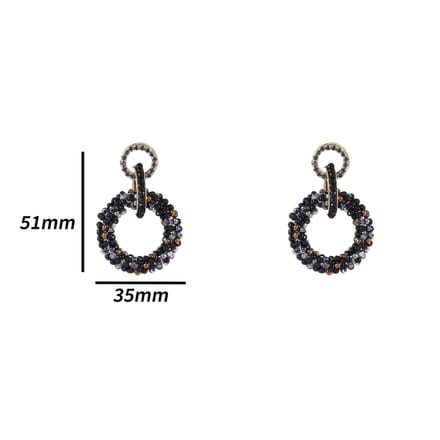 Day&Eve by Go Dutch Label Oorknoppen Open Cirkels Kralen Black