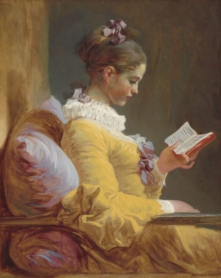 Young Girl Reading reversed- Mint by Michelle decoupage papier A3