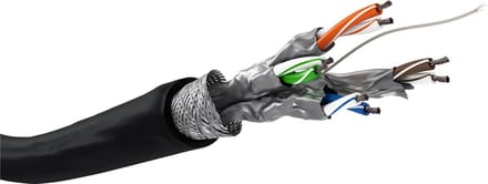 CAT6 S/FTP 100 meter buitenkabel op rol soepel zwart CCA - netwerkkabel