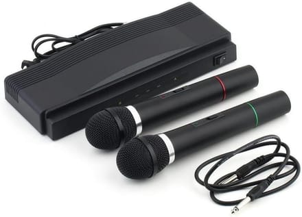 Draadloze Microfoon Set - Karaoke Microfoons - Feest Geluid - Dubbele Microfoons - 7 Meter Bereik - Zwart