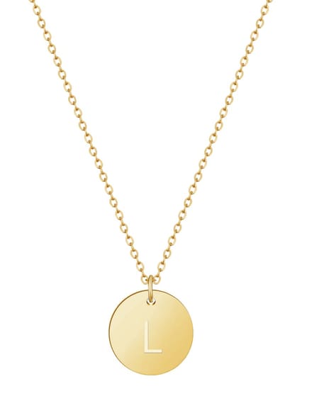 good.designs Ketting 18 K verguld met lettermunt L