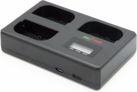 ChiliPower LP-E6 / LP-E6N / LP-E6NH Triple Lader geschikt voor Canon - Laadt 3 accu's, ook tegelijkertijd
