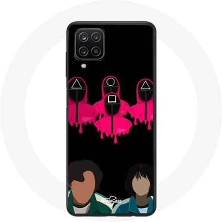 Coque - Samsung - Galaxy A12 - Souple - Noir - Masques Triangle, carré et Cercle