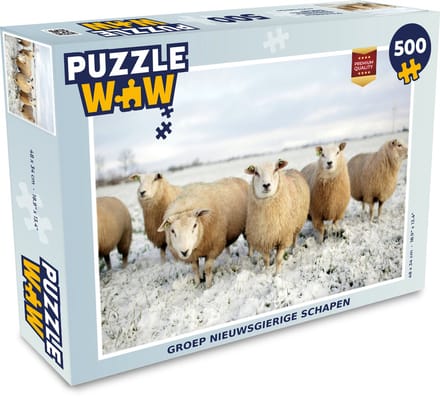 Puzzel Groep nieuwsgierige schapen - Legpuzzel - Puzzel 500 stukjes
