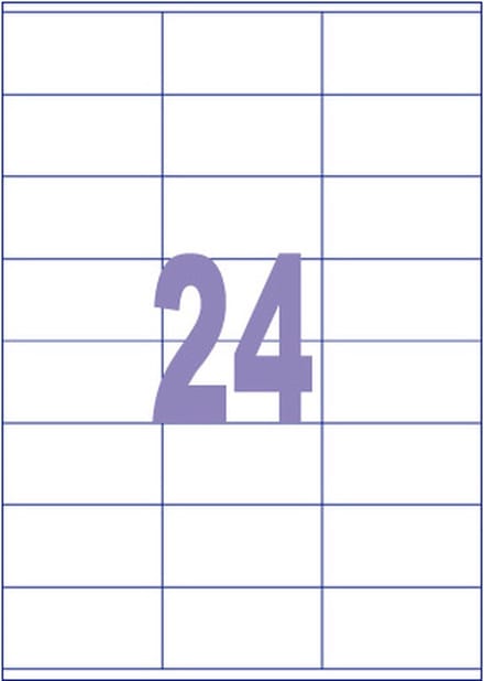 Kangaro etiketten - universeel - inkjet/laser/print - 70x36mm - 100 vel - 24 stickers per vel