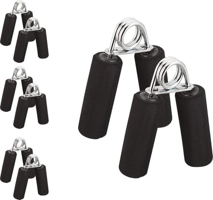 8x knijphalter - handknijper - handtraining - handtrainer - 40 kg - zwart