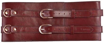 Liebe Seele - Wine Red - Luxe En Exclusieve Lederen Taille Bondagecorset - Corsetriem - wijnrood
