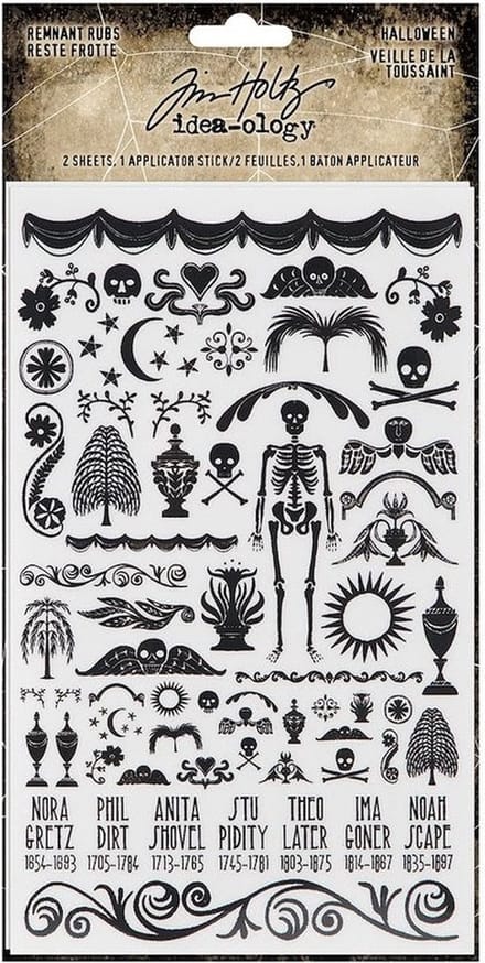 Idea-ology Tim Holtz Halloween Remnant Rubs (2 sheets) (TH94268)