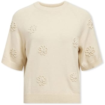 Object Objlaney Rubin Ss Pullover Truien & vesten Dames - Sweater - Hoodie - Vest- Beige - Maat S