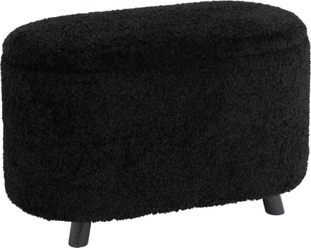 J-Line poef Opslag Teddy - polyester - zwart