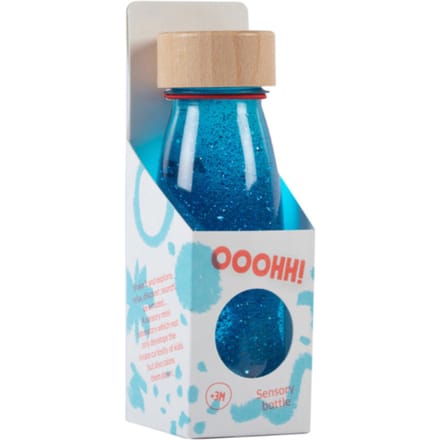 Petit Boum - Babyspeelgoed sensorische fles met geluid - Blauw