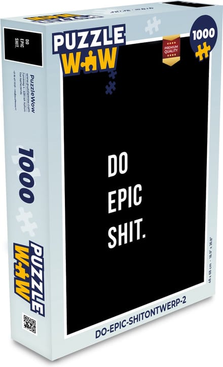Puzzel Quotes - Do epic shit - Zwart - Legpuzzel - Puzzel 1000 stukjes volwassenen