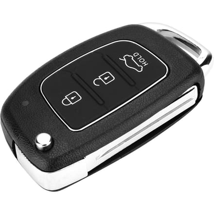 Flip 3-knops afstandsbediening sleutelbehuizing geschikt voor Hyundai Santa Fe (ix45) 2013 2014 black