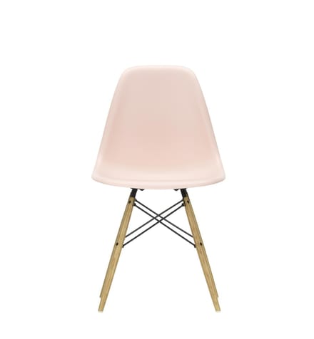 Vitra - DSW Eames Plastic Sidechair - honingkleurig essenhout - zachtroze RE