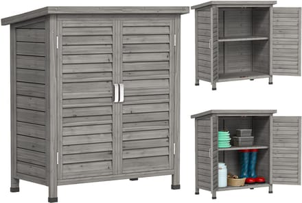 Outsunny Tuinberging - Vurenhout - 87x46,5x96,5cm - Grijs