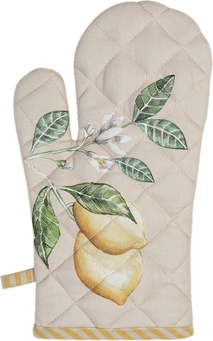 Clayre & Eef Ovenwant 18x30 cm Beige Geel Katoen Citroen