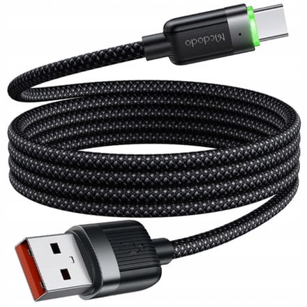 Data- en Oplaadkabel USB-A - USB-C McDodo CA-5650 Self Winding, 66W, 1.2m, Zwart