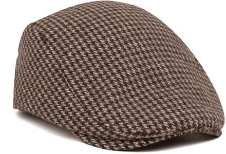 TRESANTI | FOLCO | Pied-de-poule flatcap | bruin