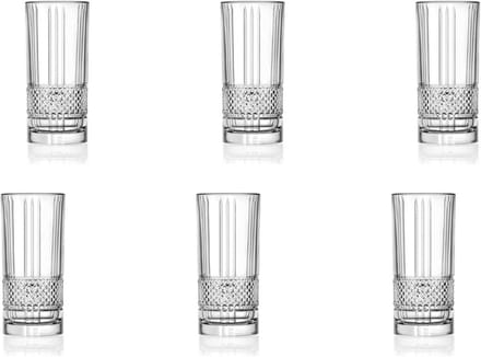 Brillante Longdrinkglazen – Set van 6 Luxe Glazen van 370 ml - Cocktailglazen