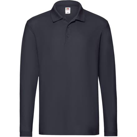 Fruit of the Loom Heren Premium poloshirt met lange mouwen (Deep Navy)