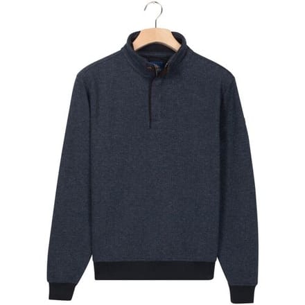 Baileys Trui Sweat Half Zip Two-Tone Jacquard Doubleface Interlock Navy / male