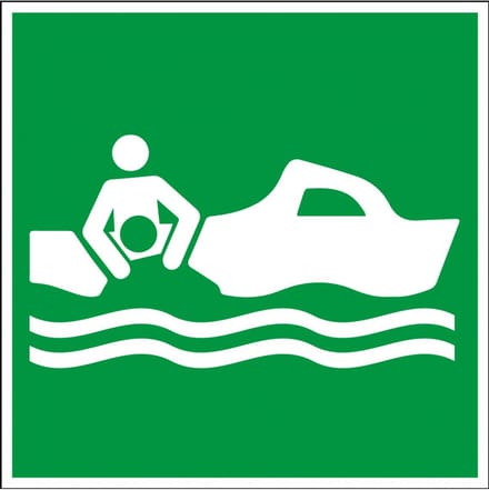 Reddingsboot bord - kunststof - E037 400 x 400 mm