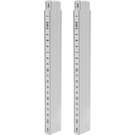 Règle de charpentier pliable de 2 m, 2 pièces, bâton de mesure compact et léger, outil de travail du bois white